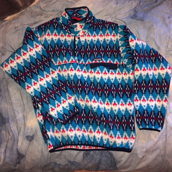 Patagonia Jackets & Blazers - Patagonia Synchilla Snap-T Fleece Pullover - blue/vintage print